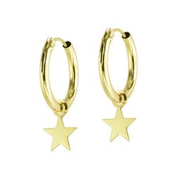 Pendientes Oro 18kts Aro Tubo 12X1,5mm Colgante Chapa 0700021