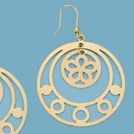18kt Gold Earrings Openwork Hoops 7.65gr 19000073