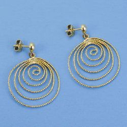 Pendientes Oro 18kts Aros Diamantados 36X27mm Cierre Presión 15423