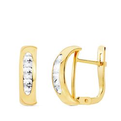 Pendientes Oro 18kts Banda Circonitas 13,5X5mm 21077-OA