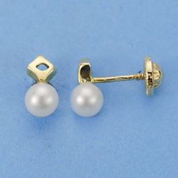 Pendientes Oro 18kts Bebe Perla 319-9980