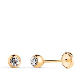 Pendientes Oro 18kts Bola Circonitas N5988-4AT 4mm