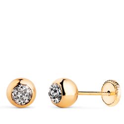 Pendientes Oro 18kts Bola Circonitas N5988-6AT 6mm