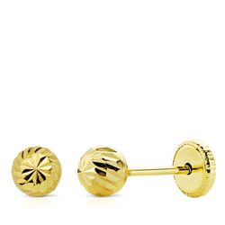 Pendientes Oro 18kts Bola Tallada 0105