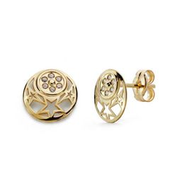 Pendientes Oro 18kts Calados Circonitas 8mm 18573