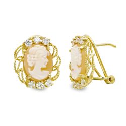 Pendientes Oro 18kts Camafeo 14X12mm 3205-1
