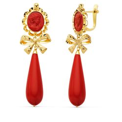 Pendientes Oro 18kts Camafeo Lazo Coralina 8447-C