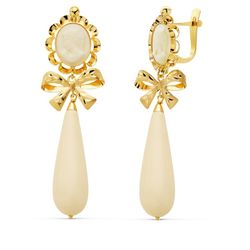 Pendientes Oro 18kts Camafeo Lazo Marfil 8447-M