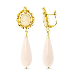 Pendientes Oro 18kts Camafeo Marfil 47X14mm 18361-M