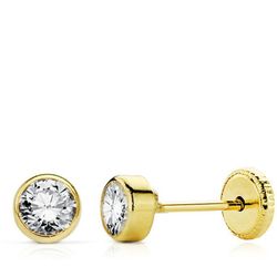 18 kt goldene Ohrringe Chatón Zirkonia 0496-P