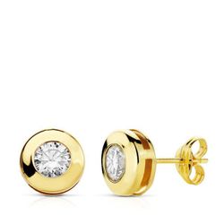 Pendientes Oro 18kts Chaton Circonita 8,5mm 18240