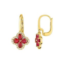 Pendientes Oro 18kts Christian Bernard  (18)2.6010.R0 Diamantes Con Rubíes