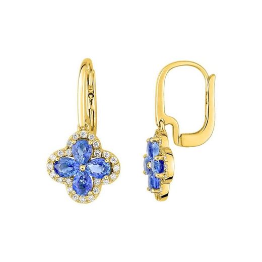 Pendientes Oro 18kts Christian Bernard (18)2.6010.S0 Diamantes 0,20ct Con Zafiros