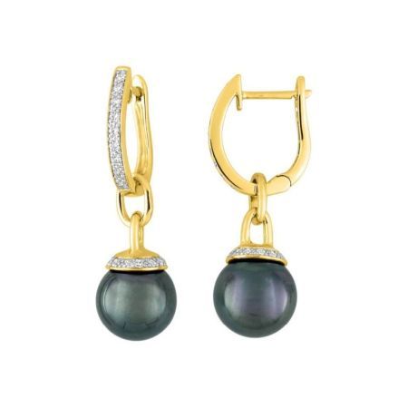 Christian Bernard 18kt Gold Earrings (18)2.6024.Q3 Diamonds with Tahitian Pearl