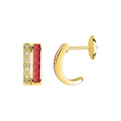 Pendientes Oro 18kts Christian Bernard  (18)2.6068.R0 Diamantes Con Rubíes
