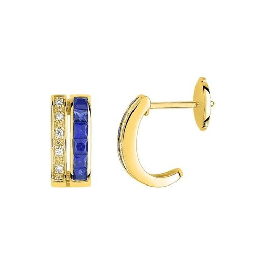 Pendientes Oro 18kts Christian Bernard (18)2.6068.S0 Diamantes 0,05ct Con Zafiros