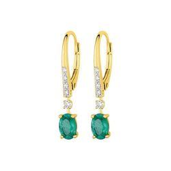 Pendientes Oro 18kts Christian Bernard  (18)7W317BEB2 Diamantes Con Esmeralda