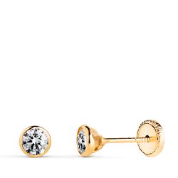Pendientes Oro 18kts Circonita N5956-3AT 4mm