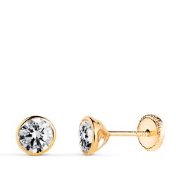 Pendientes Oro 18kts Circonita N5956-4AT 5mm