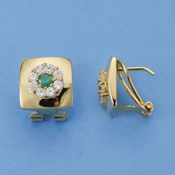 Pendientes Oro 18kts Circonitas 11X11mm 10814