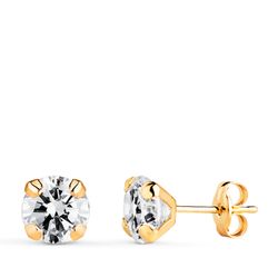 Pendientes Oro 18kts Circonitas 18599-OA 6x6mm