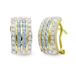 Pendientes Oro 18kts Circonitas Cierre Omega 7163-1