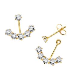 Pendientes Oro 18kts Circonitas Ear Jacket 14X12mm 18952