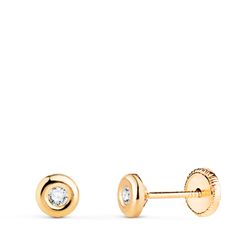 Pendientes Oro 18kts Círculo Circonita 4mm N5980-3AT