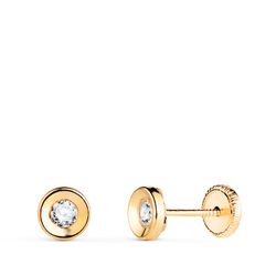 Pendientes Oro 18kts Círculo Circonitas 5mm N5953-3AT