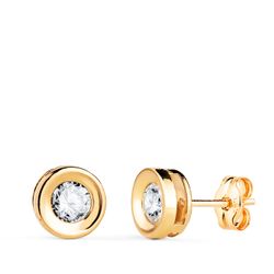 Pendientes Oro 18kts Círculo Circonitas 7mm N5954-4AP