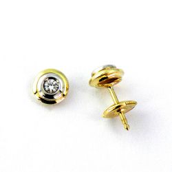 Pendientes Oro 18kts Con Brillante 0,15cts B1/727/11