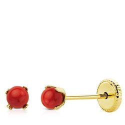 Rote Korallenohrringe aus 18 Karat Gold 8695-C