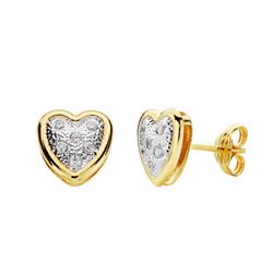 Pendientes Oro 18kts Corazón Circonitas 8X8mm 18691