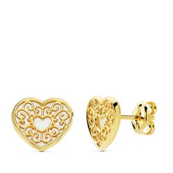 Pendientes Oro 18kts Corazon Nacar 9X8mm 18865