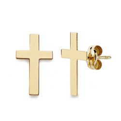 18kt gouden kruisoorbellen 12x7 mm 18636