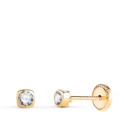 Pendientes Oro 18kts Cuadrados Circonita 3x3mm N5993-3AT