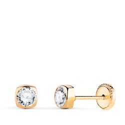 Pendientes Oro 18kts Cuadrados Circonita 4x4mm N5993-4AT