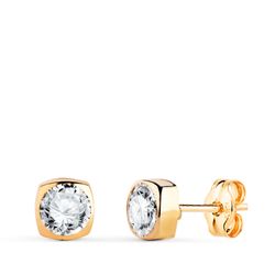 Pendientes Oro 18kts Cuadrados Circonita 5x5mm N5993-5AP