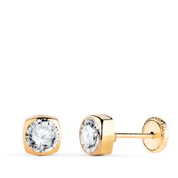 Pendientes Oro 18kts Cuadrados Circonita 5x5mm N5993-5AT