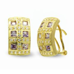 Pendientes Oro 18kts Cuadro Circonitas 7539-1
