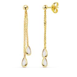 Pendientes Oro 18kts Doble Cadenita 34mm 18951