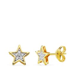 Pendientes Oro 18kts Estrella 6,5X6,5mm 18738
