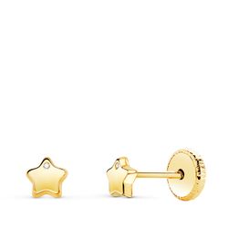 Pendientes Oro 18kts Estrella Circonita 4,5x4,5mm N5920-3AT
