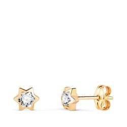 Pendientes Oro 18kts N5996-3AP Estrella Circonita 4,5x4mm