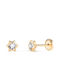 Pendientes Oro 18kts N5996-3AT Estrella Circonita 4,5x4mm