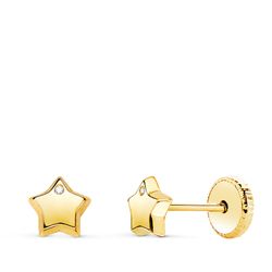 Pendientes Oro 18kts Estrella Circonita 5,5x5,5mm N5920-4AT