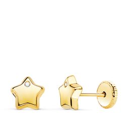 Pendientes Oro 18kts Estrella Circonita 6,5x6,5mm N5920-5AT