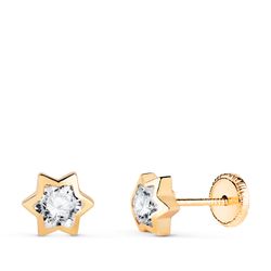 Pendientes Oro 18kts N5996-4AT Estrella Circonita 6x5,5mm