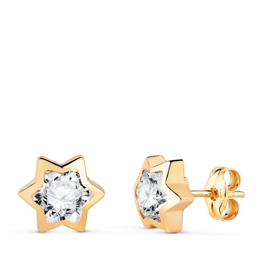 Pendientes Oro 18kts N5996-5AP Estrella Circonita 8x7mm