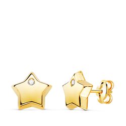 Pendientes Oro 18kts Estrella Circonita 8x8mm N5920-6AP